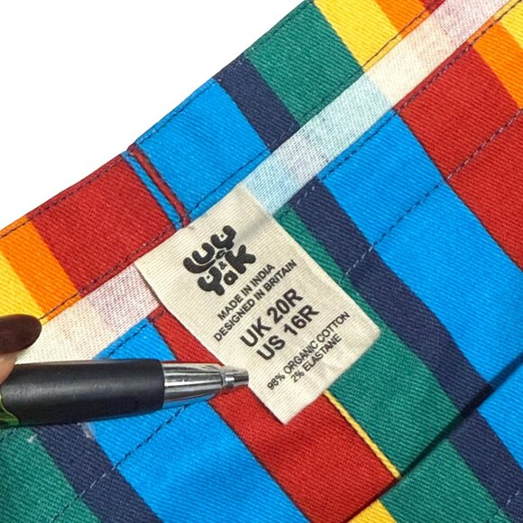 Lucy & Yak Limited Edition Rainbow Dungarees Size US 16 / UK 20R (XL), RARE - Picture 7 of 9